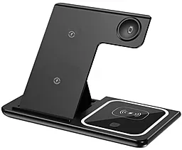 Беспроводная док-станция AC Prof 3-in-1 15w wireless charger black - фото Беспроводная док-станция AC Prof 3-in-1 15w wireless charger black