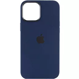 Чехол Apple Silicone Case Full with MagSafe and SplashScreen для Apple iPhone 12 Pro Max Navy blue - миниатюра 2