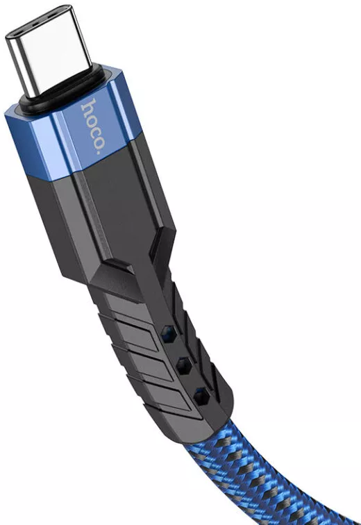 Кабель Hoco U110 USB Type-C - Type-C 60w 3a 1.2м PD cable Blue - фото 4