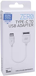 OTG-перехідник Momax Zero Type C To USB Adapter 0.15m White (DF2W) - мініатюра 3