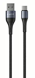 Кабель Havit HV-CB651C USB-A - Type-C 2.1a 1м cable Black