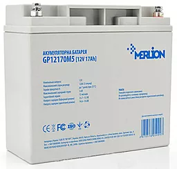 Аккумуляторная батарея Merlion 12V 17Ah (GP12170M5) AGM - фото Аккумуляторная батарея Merlion 12V 17Ah (GP12170M5) AGM