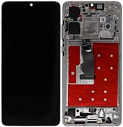 Дисплей Huawei P30 (ELE-L29, ELE-L09, ELE-AL00, ELE-TL00, ELE-L04) с тачскрином и рамкой, (OLED), Pearl White