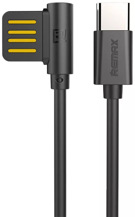 Кабель Remax Rayen USB-A - Type-C 12w 2.4a 1м cable Black (RC-075a) - фото 1