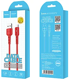 Кабель Hoco X30 Star USB-A - micro USB 10w 1.2м cable Red - миниатюра 6 Кабель Hoco X30 Star USB-A - micro USB 10w 1.2м cable Red - миниатюра 6