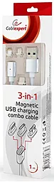 Кабель USB Cablexpert Magnetic 3-in-1 USB Type-C/Lightning/micro USB Cable White - миниатюра 5