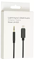 Аудіо кабель EasyLife Aux mini Jack 3.5 mm - Lightning M/M Cable 1 м black - мініатюра 2