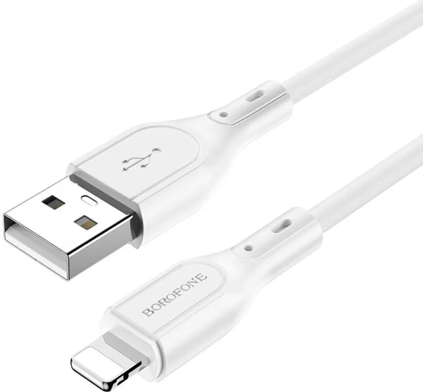 Кабель Borofone BX66 USB-A - Lightning 12w 2.4a 1м cable White - фото 1