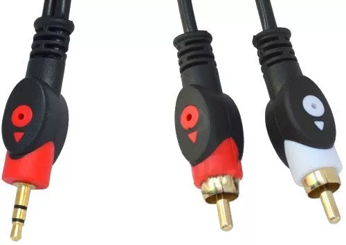 Аудио кабель TCOM Aux mini Jack 3.5 mm - 2хRCA M/M Cable 5 м black - фото 3