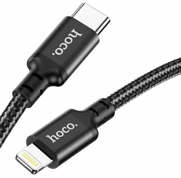 Кабель Hoco X14 Double Speed USB Type-C - Lightning 20w 3a 2м PD сable Black - фото 3