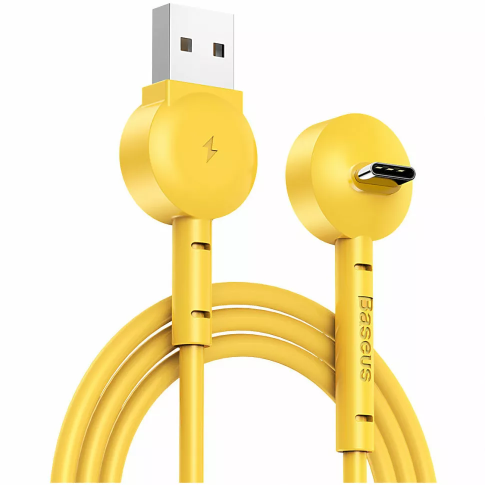 Кабель Baseus Maruko L-Shaped USB-A - Type-C 10.5w 1м cable Yellow (CATQX-0Y) - фото 1
