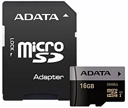 Карта пам'яті ADATA microSDHC 16GB Premier Pro Class 10 UHS-I U3 V30 + SD-адаптер (AUSDH16GUI3V30S-RA1) - мініатюра 2