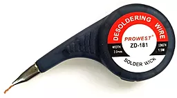 Лента-оплетка (для снятия припоя) Prowest ZD-181 3.0 мм / 1.5 м + 4 сменные ленты
