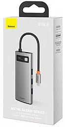 Мультипортовый USB Type-C хаб Baseus Metal Gleam Series Multifunctional Docking Station Grey (CAHUB-CX0G) - миниатюра 6