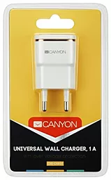Мережевий зарядний пристрій Canyon 1USB, 1A White/Rose (CNE-CHA01WR) - мініатюра 2