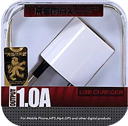 Мережевий зарядний пристрій Remax mini Euro charger 1A White