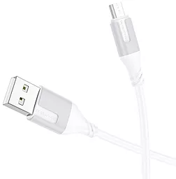 Кабель Borofone BX101 Creator USB-A - micro USB 12w 2.4a 1м cable White - мініатюра 2 Кабель Borofone BX101 Creator USB-A - micro USB 12w 2.4a 1м cable White - мініатюра 2