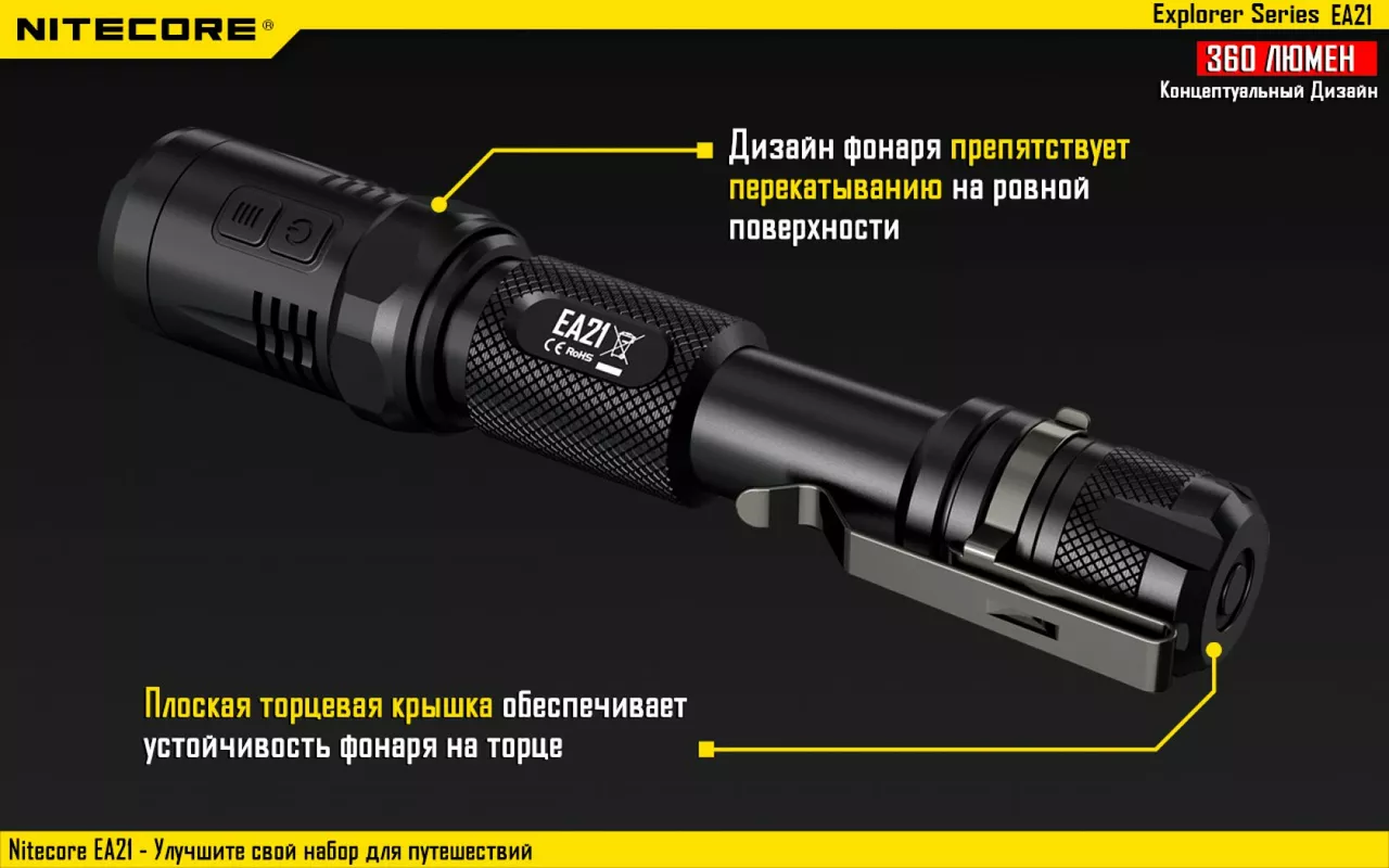 Ліхтарик акумуляторний Nitecore EA21 (Сree XP-G2 R5) - фото 15