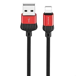 Кабель Borofone BX28 Dignity USB-A - Lightning 12w 2.4a 1м cable Red/Black - фото Кабель Borofone BX28 Dignity USB-A - Lightning 12w 2.4a 1м cable Red/Black