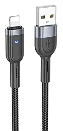 Кабель Hoco U117 intelligent power-off USB-A - Lightning 12w 2.4a 1.2м cable Black - фото Кабель Hoco U117 intelligent power-off USB-A - Lightning 12w 2.4a 1.2м cable Black