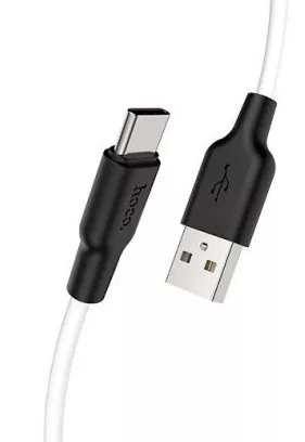 Кабель Hoco X21 Silicone USB-A - Type-C 10w 1м cable Black/White - фото 2