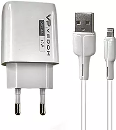 Мережевий зарядний пристрій Veron Home Charger AC62L 12W 2xUSB-A 2.4A + Lightning cable White - мініатюра 2