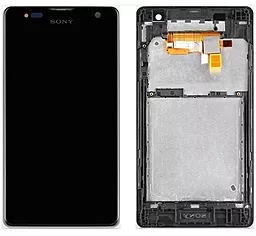 Дисплей Sony Xperia TX (LT29i) с тачскрином и рамкой, Black