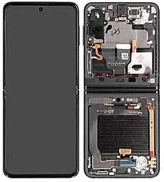 Дисплей Samsung Galaxy Flip 3 5G F711 (внутренний) с тачскрином и рамкой, сервисный оригинал, Black - фото Дисплей Samsung Galaxy Flip 3 5G F711 (внутренний) с тачскрином и рамкой, сервисный оригинал, Black