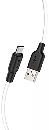 Кабель Hoco X21 Plus Silicone USB-A - micro USB 12w 2.4a 1м cable Black/White - мініатюра 3