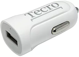 Автомобільний зарядний пристрій Tecro 1USB 2.1A White (TCR-0121AW)