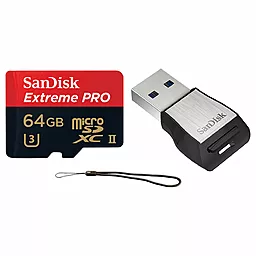Карта пам'яті SanDisk microSDXC 64GB Extreme Pro UHS-II U3 (SDSQXPJ-064G-GN6M3) - фото Карта пам'яті SanDisk microSDXC 64GB Extreme Pro UHS-II U3 (SDSQXPJ-064G-GN6M3)