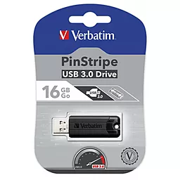 Флешка Verbatim 16GB PinStripe Black USB 3.0 (49316) - миниатюра 5
