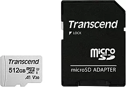 Карта памяти Transcend microSDXC 512GB 300S Class 10 UHS-I U3 V30 A1 + SD-адаптер (TS512GUSD300S-A)