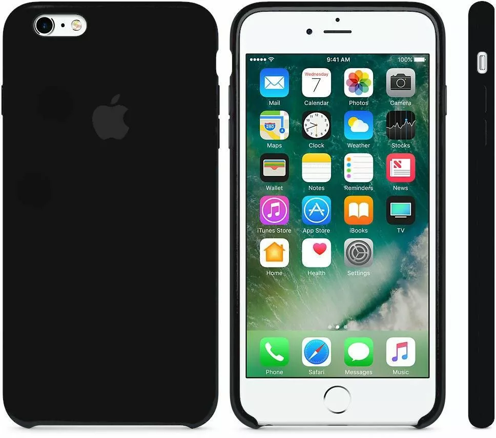 Чохол Silicone Case для Apple iPhone 6 Plus, iPhone 6S Plus Black - фото 1