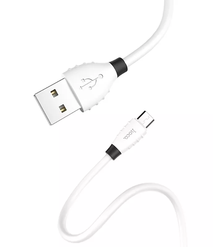 Кабель Hoco X27 Excellent USB-A - micro USB 12w 2.4a 1м cable White - фото 3