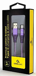 Кабель Cablexpert USB-A - Type-C 12w 2.4a 1м cable Purple (CC-USB2B-AMCM-2M-PW) - миниатюра 2 Кабель Cablexpert USB-A - Type-C 12w 2.4a 1м cable Purple (CC-USB2B-AMCM-2M-PW) - миниатюра 2