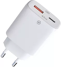 Сетевое зарядное устройство Piko TC-PD452 45w GaN PD USB-C/USB-A ports charger white (1283126597787)