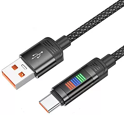 Кабель USB Hoco U126 Dynamic RGB LED 25w 5a 1.2m USB Type-C cable black - миниатюра 4