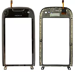 Сенсор (тачскрин) Nokia C7-00 with frame Black - фото Сенсор (тачскрин) Nokia C7-00 with frame Black