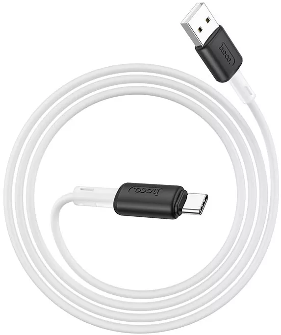 Кабель Hoco X48 Soft Silicone USB-A - Type-C 15w 3a 1м cable White - фото 2