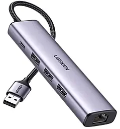 Мультипортовый USB Type-C хаб Ugreen CM475 5-in-1 USB3.1 gray (60554) - фото Мультипортовый USB Type-C хаб Ugreen CM475 5-in-1 USB3.1 gray (60554)