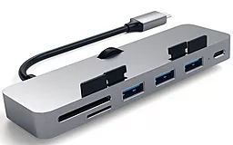 Мультипортовый USB Type-C хаб Satechi Aluminum Clamp Hub Pro Grey (ST-TCIMHM) - миниатюра 3