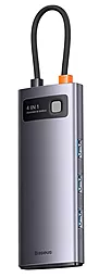 Мультипортовый USB Type-C хаб Baseus Gleam Series 4-in-1 gray (WKWG070013) - миниатюра 3