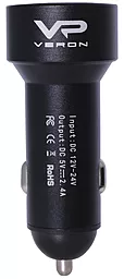 Автомобильное зарядное устройство Veron C-604A 2.4a 2xUSB-A ports car charger black - фото Автомобильное зарядное устройство Veron C-604A 2.4a 2xUSB-A ports car charger black