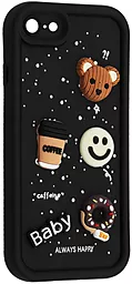 Чехол Pretty Things Case для Apple iPhone 7, 8 Black / Always Happy Donut - фото Чехол Pretty Things Case для Apple iPhone 7, 8 Black / Always Happy Donut