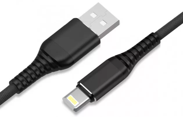 Кабель Jellico KDS-25 USB-A - Lightning 12w 2.4a 1м cable Black - фото 1