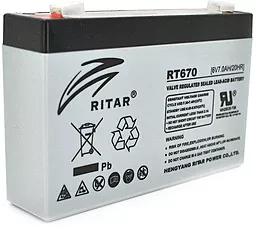Акумуляторна батарея Ritar 6V 7Ah AGM Grey Case (RT670)