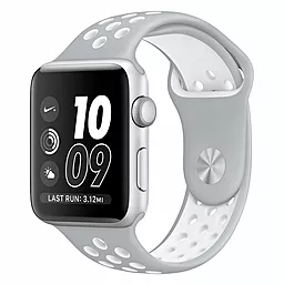 Ремінець для годинника COTEetCI W12 Apple Watch Nike band 42mm/44mm/45mm/49mm Grey/White (WH5217-TS-WH)