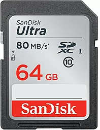 Карта памяти SanDisk SDXC 64GB Ultra Class 10 UHS-I (SDSDUNC-064G-GN6IN)