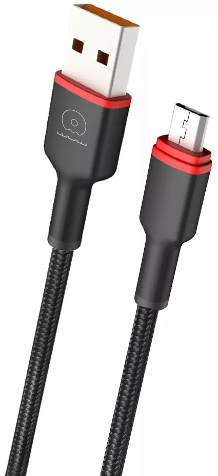 Кабель WUW X203 USB-A - micro USB 12w 2.4a 1м cable Black - фото 1